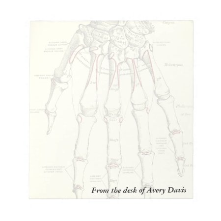 Vintage Anatomy | Bones Of The Hand Notepad