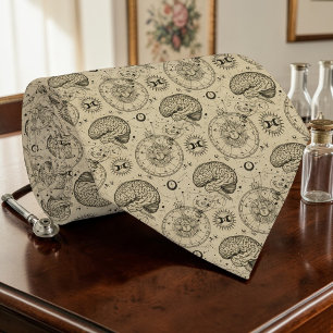 Vintage Anatomy Brain Science Custom Necktie
