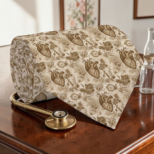 Vintage Anatomy Heart Science Custom Necktie