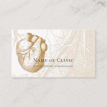 Vintage Anatomy Human Heart Cardiologist Reminder Appointment Card by GirlyBusinessCards at Zazzle