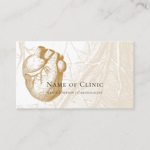 Vintage Anatomy Human Heart Cardiologist Reminder Appointment Card