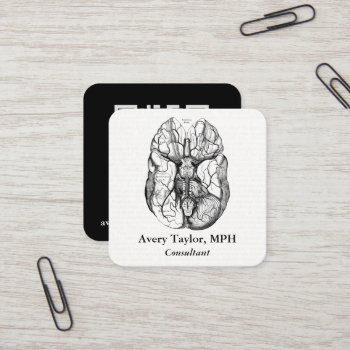 Vintage Anatomy Qr Base Of The Brain Square Business Card by vintage_anatomy at Zazzle