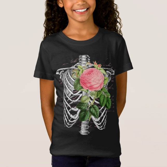 Vintage Anatomy | Ribs with Flowers T-Shirt (Front)