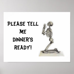 Vintage Anatomy Skeleton, Hungry Poster