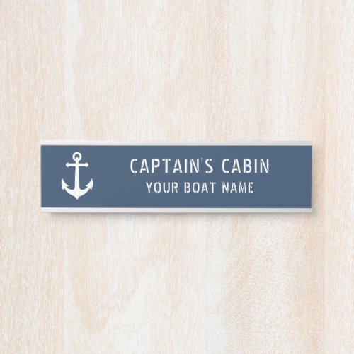 Vintage Anchor Captains Cabin Your Boat Name Door Sign
