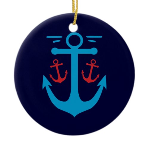 Vintage Anchor Ceramic Ornament