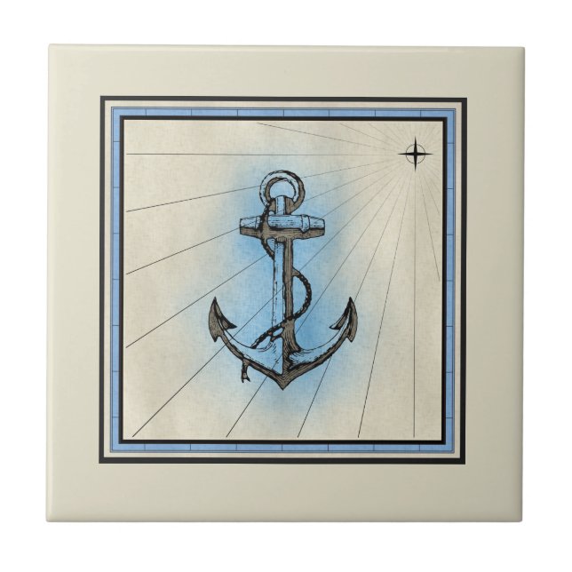 Vintage Anchor Ceramic Tile (Front)