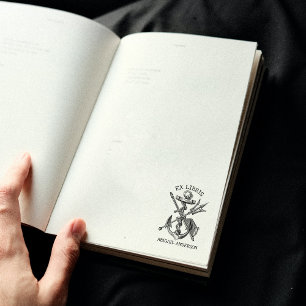 Vintage Anchor Ex Libris Library Nautical Book Rubber Stamp