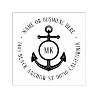 Vintage Anchor Monogram Name Return Address