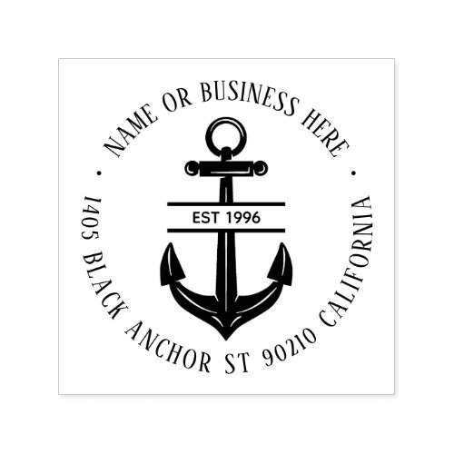 Vintage Anchor Nautical Sailor Name Return Address Self_inking Stamp