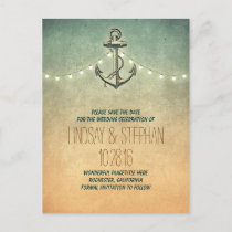 vintage anchor nautical save the date postcards