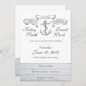 Vintage Anchor Nautical | Wedding Invitation (Front/Back)