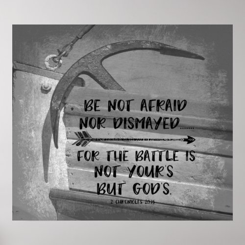 Vintage Anchor with Be Not Afraid Bible Verse Poster