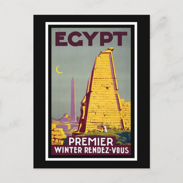 Vintage Ancient Egypt Ruins Travel Postcard (Front)
