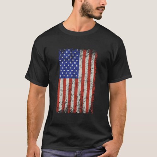 Vintage And Distressed United States Flag T_Shirt