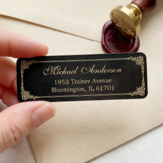 Vintage and Elegant Damask Frame Return Address Label