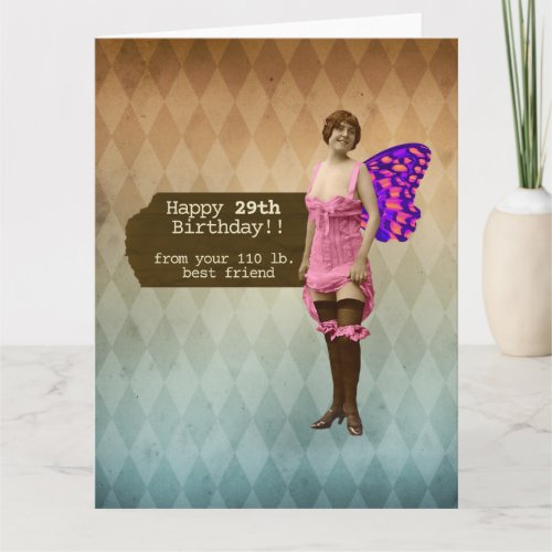 Vintage and Funny 29 Again Birthday Card