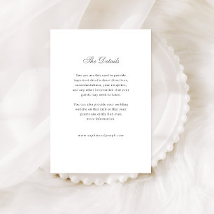 Vintage and Luxe Wedding   White and Gray Details Enclosure Card