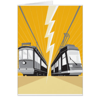 Vintage and Modern Streetcar Tram Train Cards