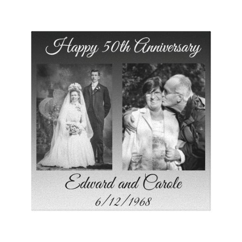 Vintage and Modern Wedding Photo 50th Anniversary