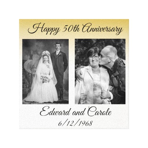 Vintage and Modern Wedding Photo 50th Anniversary