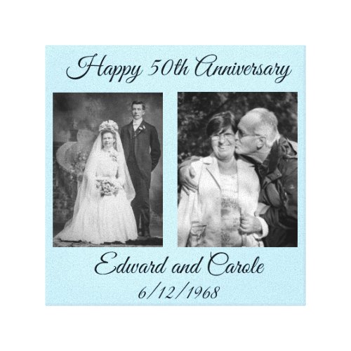 Vintage and Modern Wedding Photo 50th Anniversary