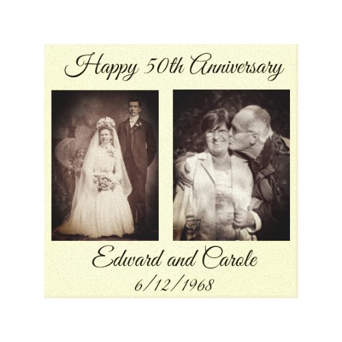 Vintage and Modern Wedding Photo 50th Anniversary