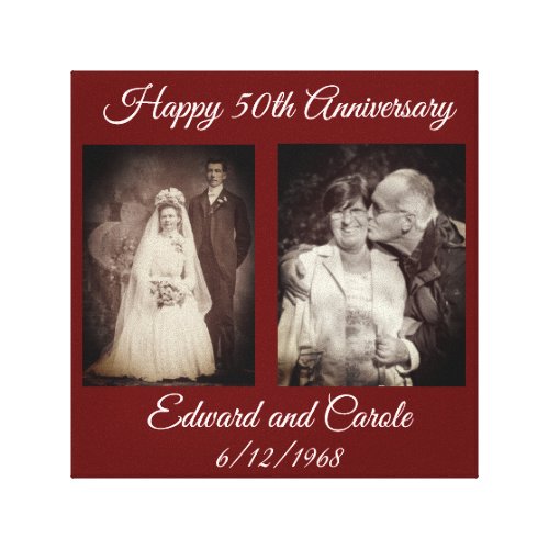 Vintage and Modern Wedding Photo 50th Anniversary