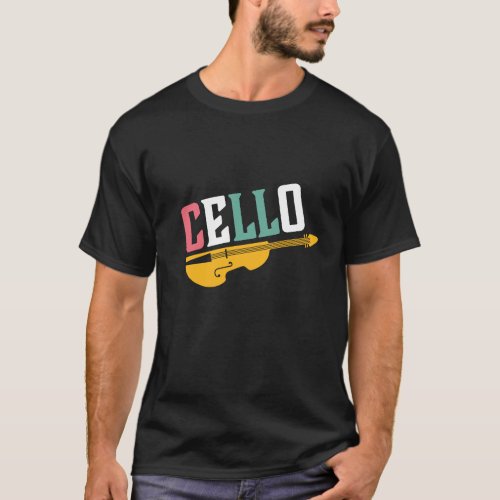 Vintage and Retro Cello Player Musician T_Shirt