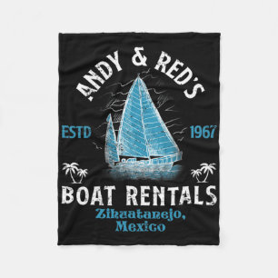 Vintage Andy And Red's Boat Repair Fishing Charter Fleece Blanket