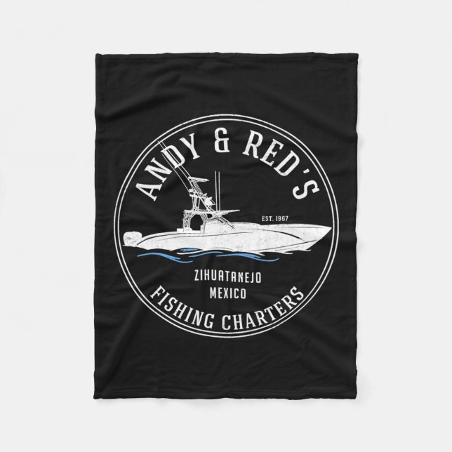Vintage Andy Red's Fishing Charters  Fleece Blanket (Front)