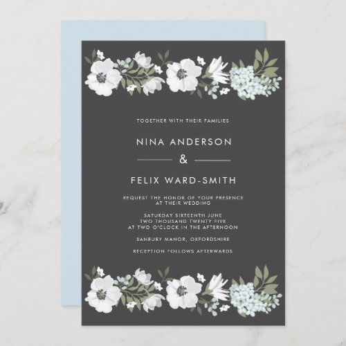 Vintage Anemone Ash Wedding Invitation