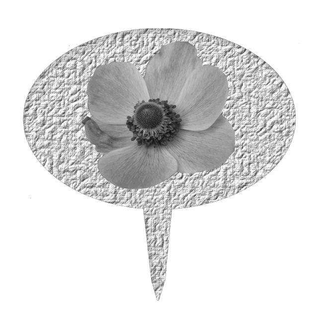 Vintage Anemone Cake Pick (Front)