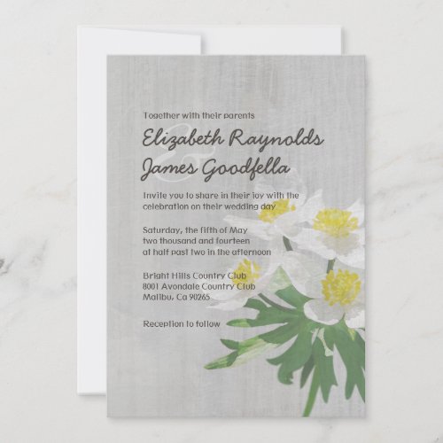 Vintage Anemone Wedding Invitations