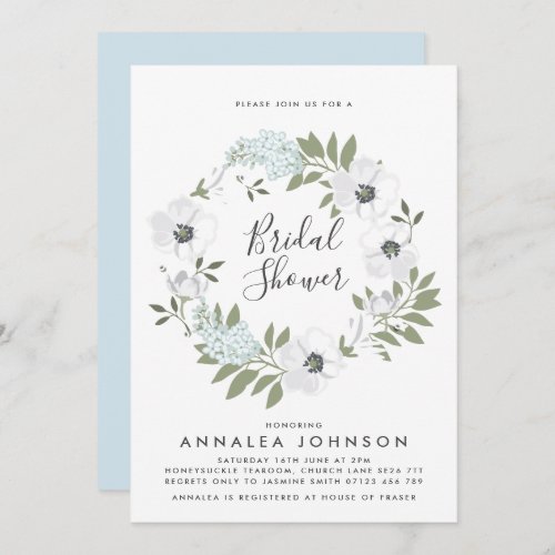 Vintage Anemone Wreath Bridal Shower Invitation