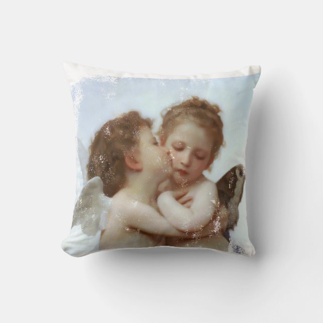 Vintage Angel Aesthetic Throw Pillow (Front)