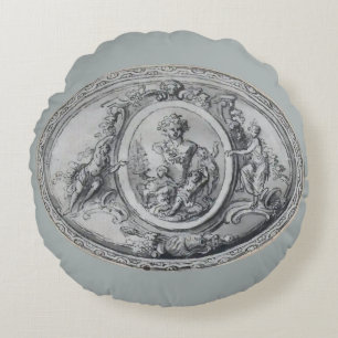 Vintage Angel and Gods Greek Roman Art Round Pillow