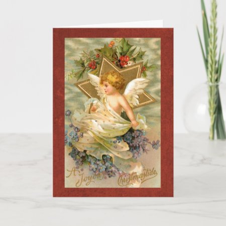 Vintage Angel And Star Christmas Holiday Card
