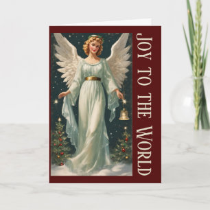 Vintage Angel Art Christmas Joy To The World Card
