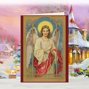 Vintage Angel Bible Verse Christmas Greeting Card