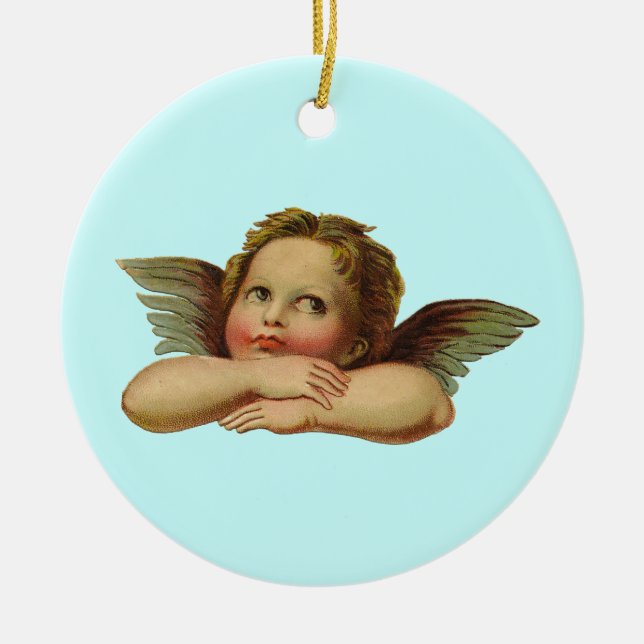 Vintage Angel Ceramic Ornament (Front)