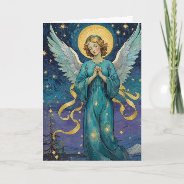 Vintage Angel Christmas Card - Personalize (Front)