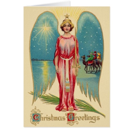 Vintage Angel Christmas Greeting Card | Zazzle