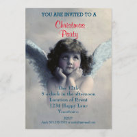 Vintage Angel Christmas Party Invitation