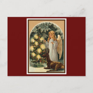 Vintage angel christmas postcard
