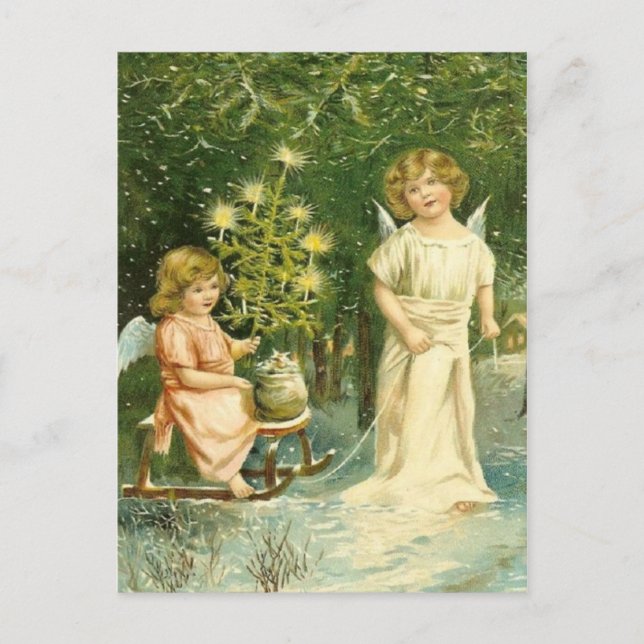 Vintage Angel Christmas Postcard (Front)