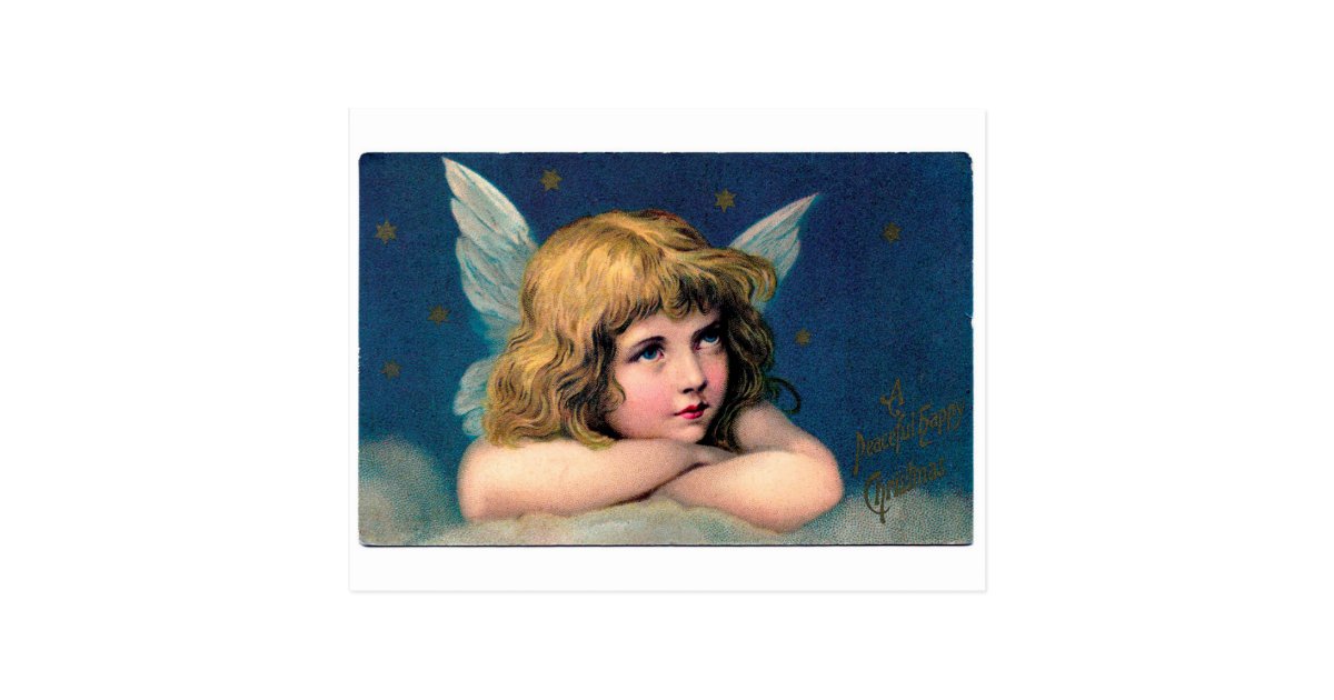 VINTAGE ANGEL CHRISTMAS POSTCARD | Zazzle.com