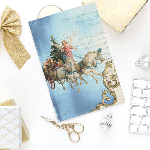 Vintage Angel Christmas Wagon Decoupage Craft Tissue Paper
