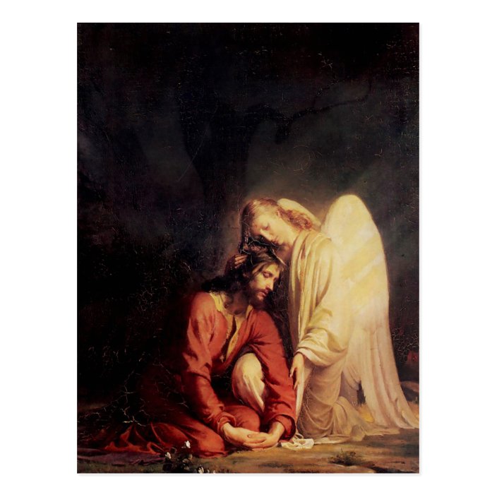 Vintage Angel Comforting Jesus Postcard Zazzle Com