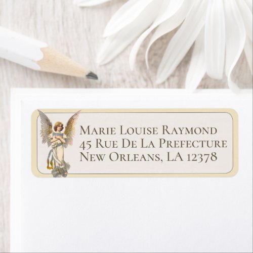 Vintage Angel Custom Holiday Return Address Label